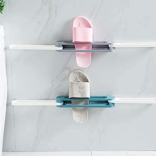 3-in-1 Wall Mounted Folding Shoes & Slippers Rack – Bathroom Organizer