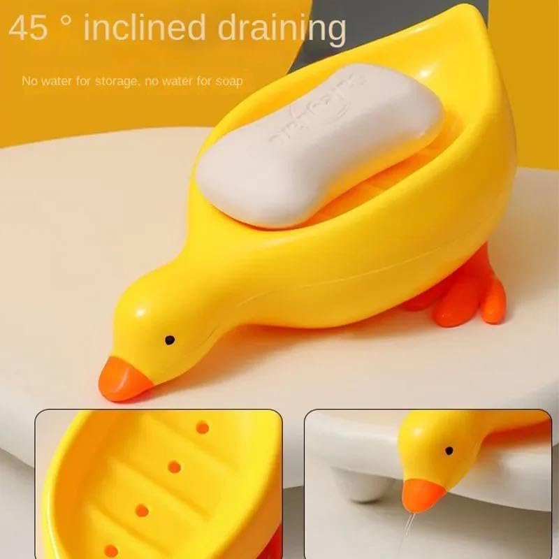 2-Piece Cute Duck Soap Holder – Soap Drying Rack for Bathroom & Kitchen (Random Color)
