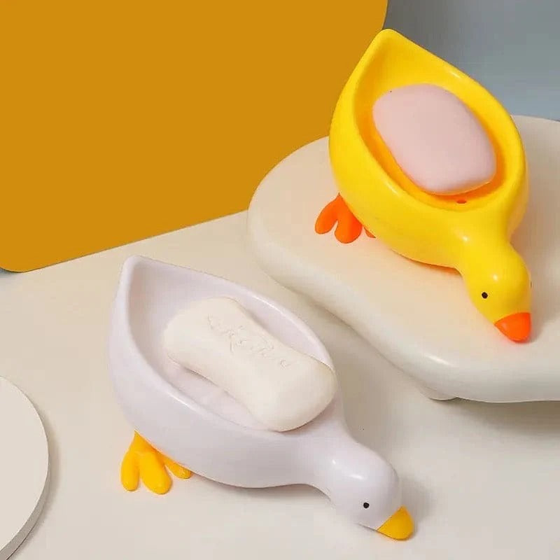 2-Piece Cute Duck Soap Holder – Soap Drying Rack for Bathroom & Kitchen (Random Color)