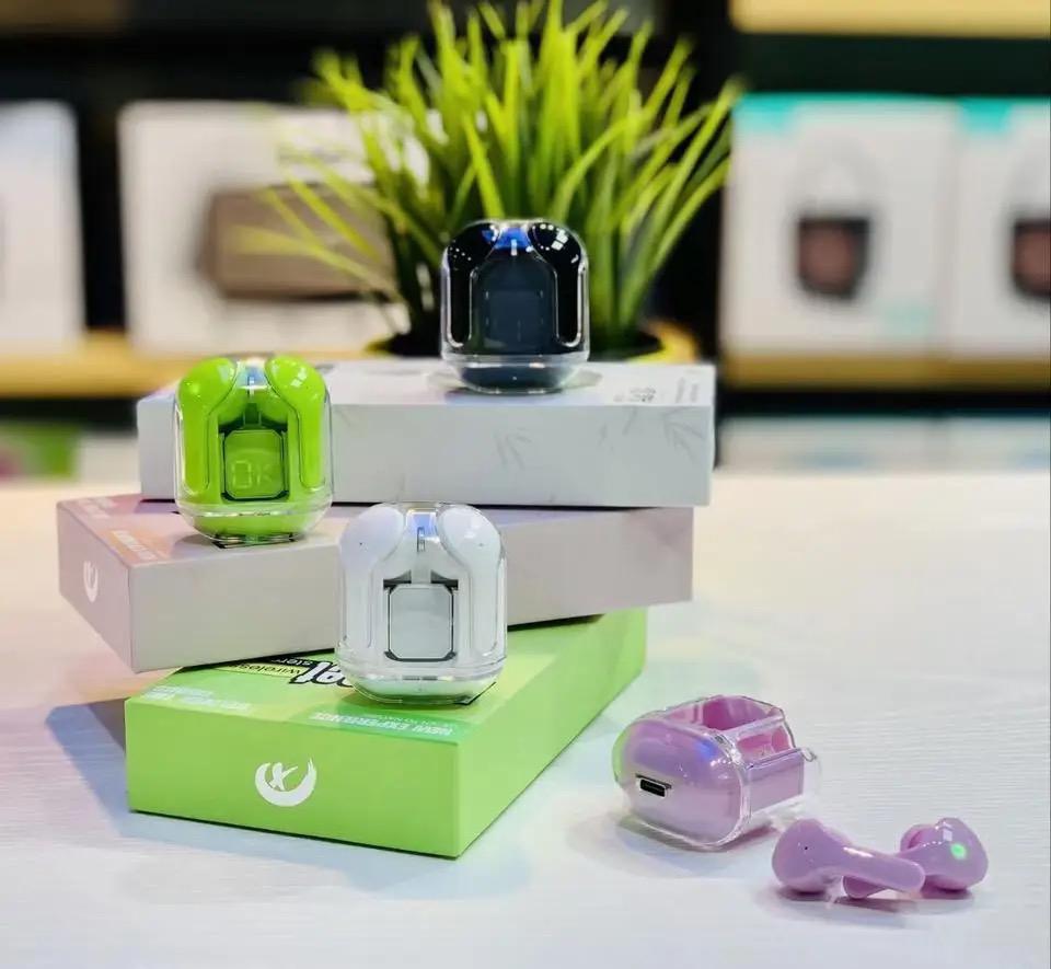 Air 31 Wireless Earbuds with Crystal Transparent Case, Bluetooth 5.3 & Type-C Charging (Random Color)