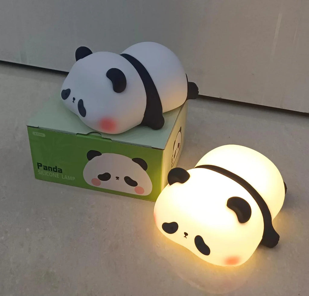 Cute Panda Night Light – Silicone Soft Lamp | Portable & Child-Safe Bedside Light (3 Level Dimmable)