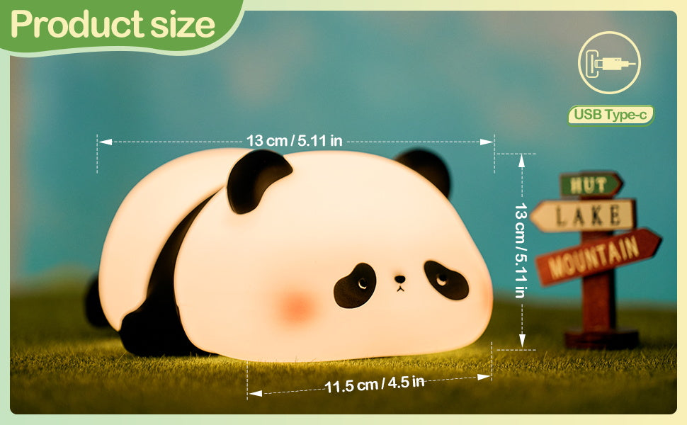 Cute Panda Night Light – Silicone Soft Lamp | Portable & Child-Safe Bedside Light (3 Level Dimmable)