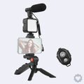 AY-49 Vlogger Video Making Kit – Microphone, LED Fill Light, Mini Tripod, Mobile Holder & Wireless Remote
