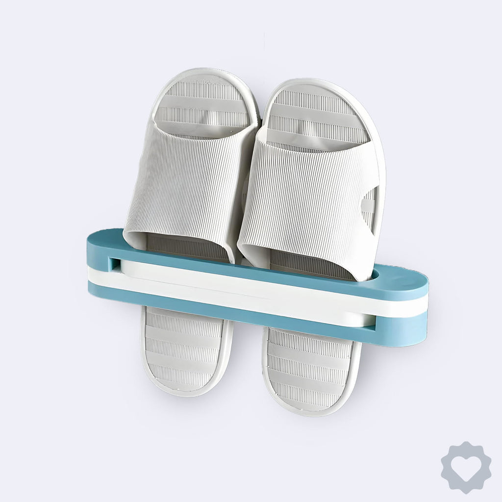 3-in-1 Wall Mounted Folding Shoes & Slippers Rack – Bathroom Organizer