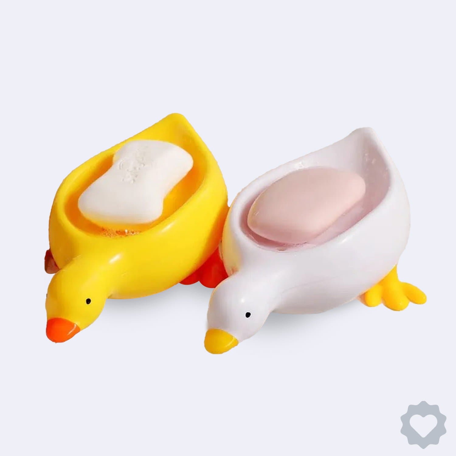 2-Piece Cute Duck Soap Holder – Soap Drying Rack for Bathroom & Kitchen (Random Color)