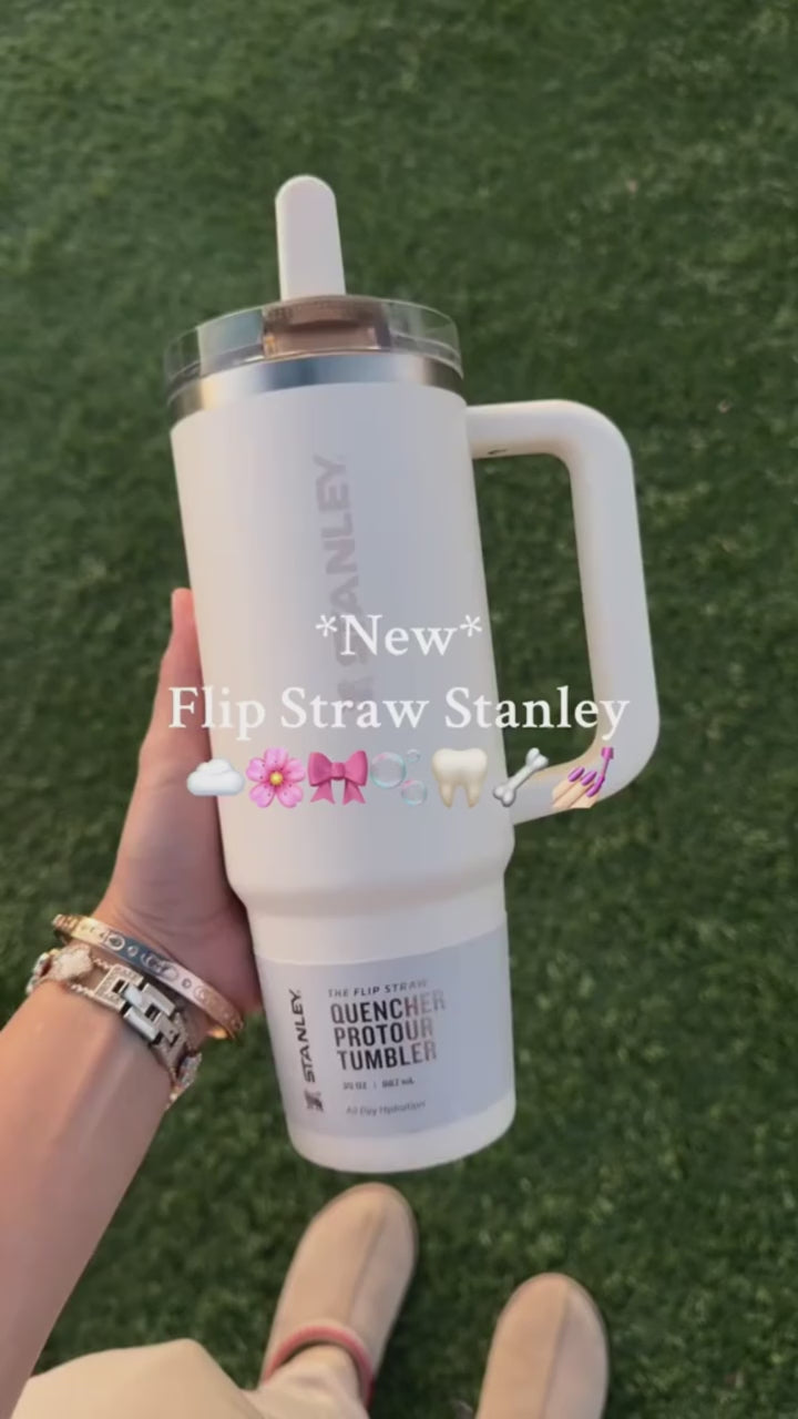 Stanley Flip Straw Tumbler 40oz (1200ML) – Insulated Stainless Steel Travel Cup / Mug with Handle